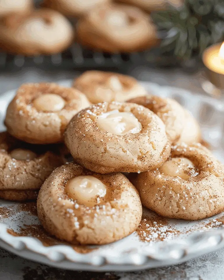Eggnog Snickerdoodle Thumbprint Cookies