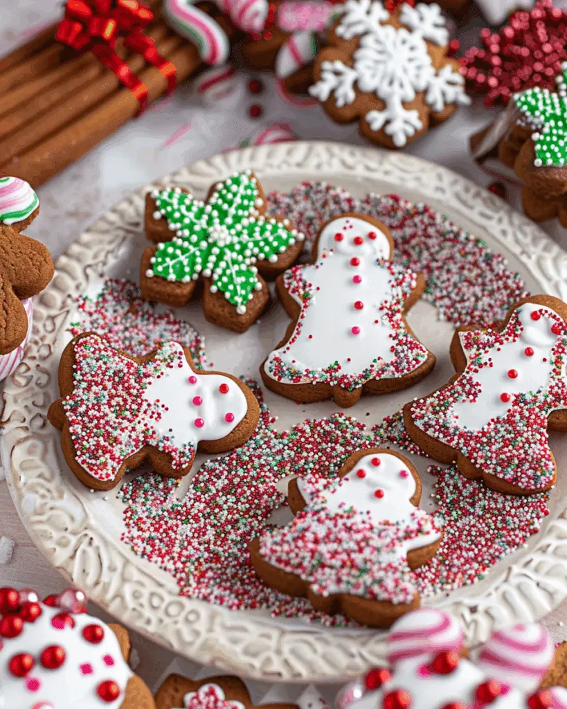 Gingerbread Sprinkle “Kiss” Cookies