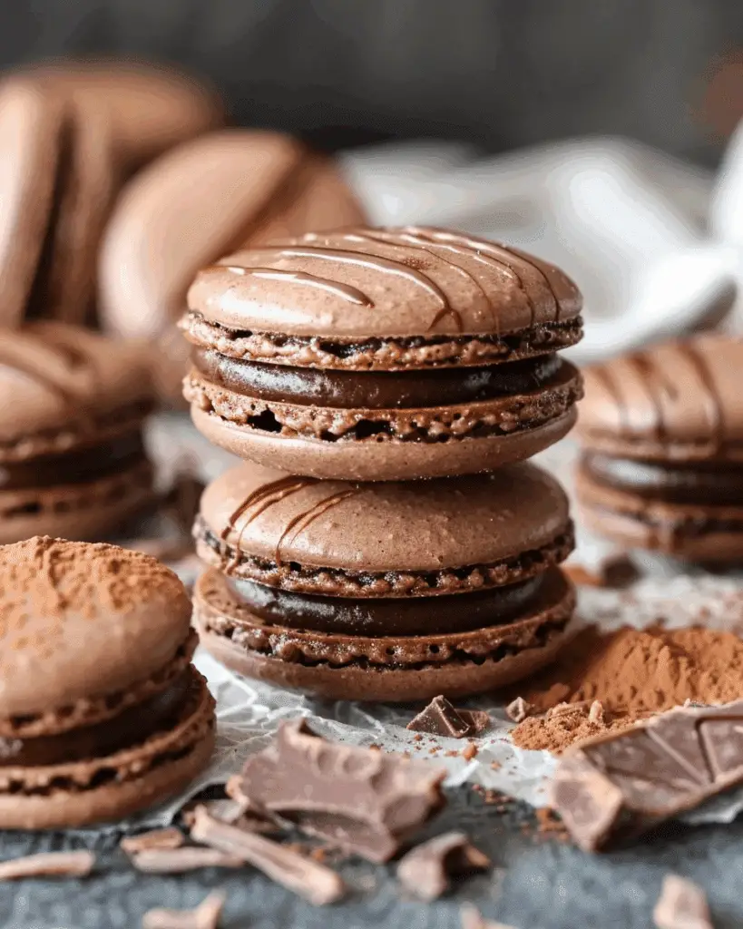 Chocolate Ganache Macarons