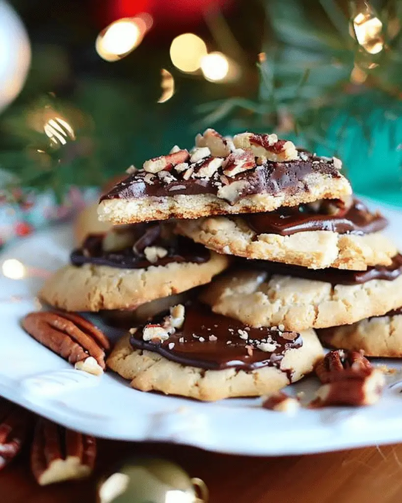 Chocolate Dipped Pecan Shortbread Cookies