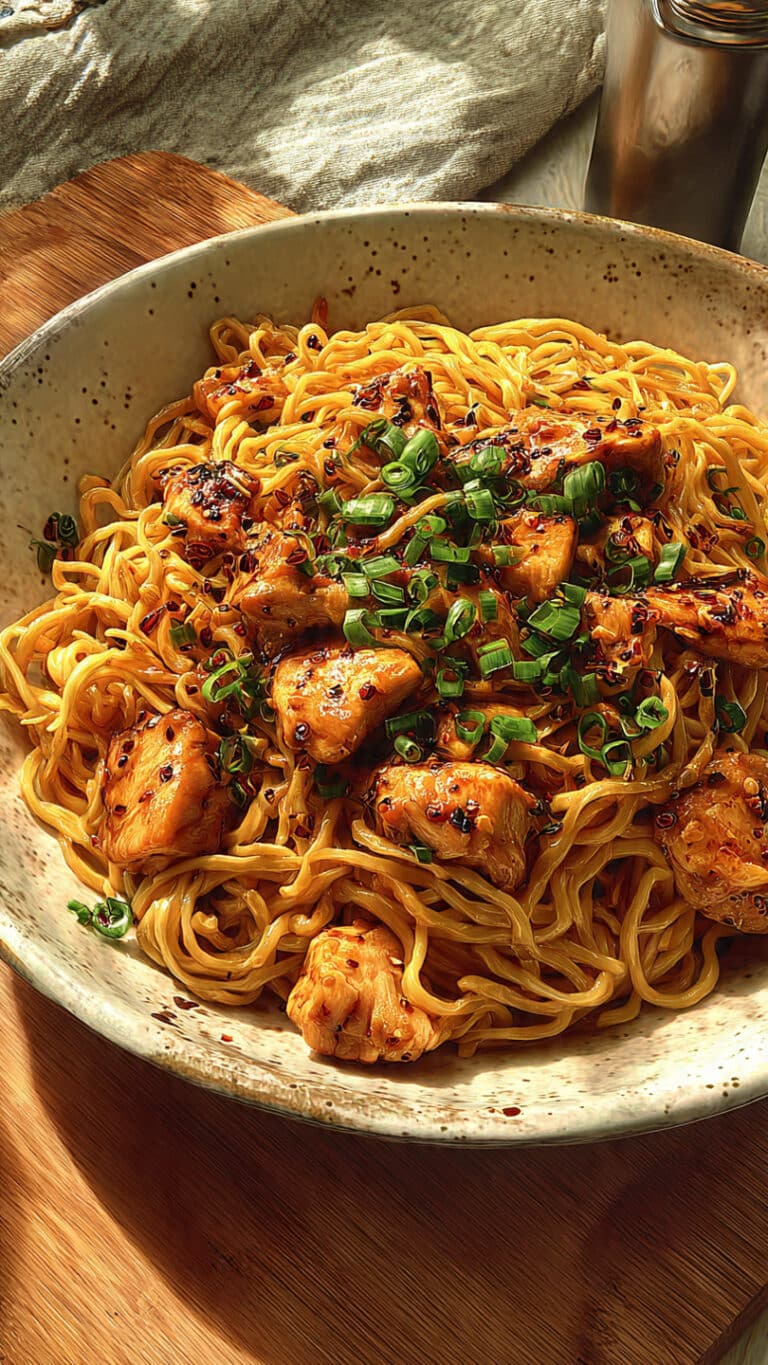 Sticky Garlic Chicken Noodles