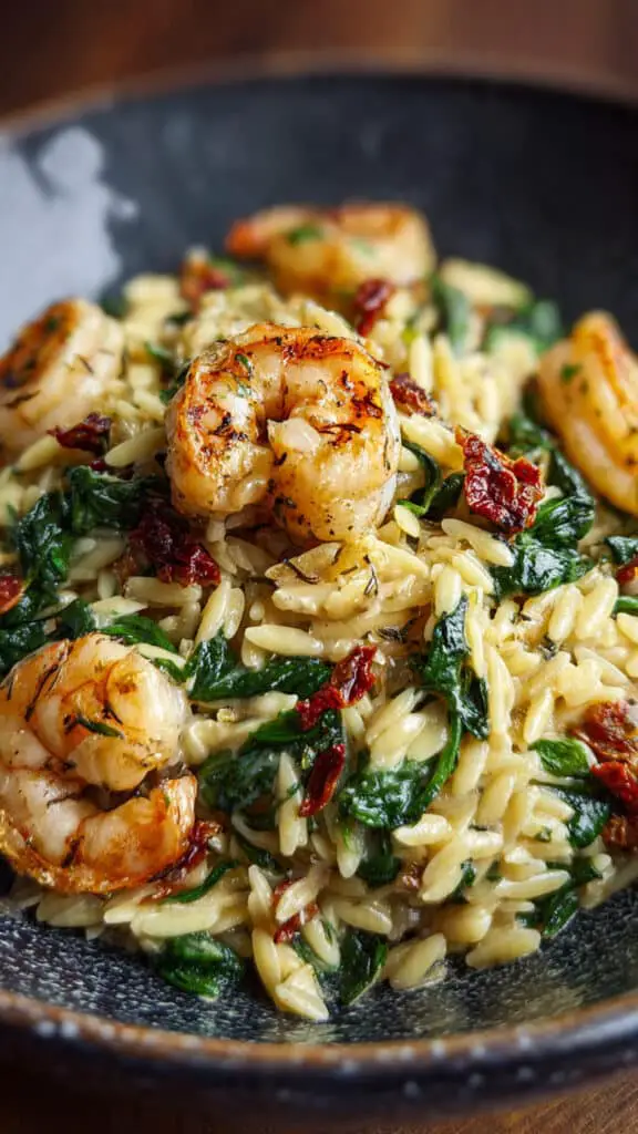 Creamy Tuscan Shrimp Orzo