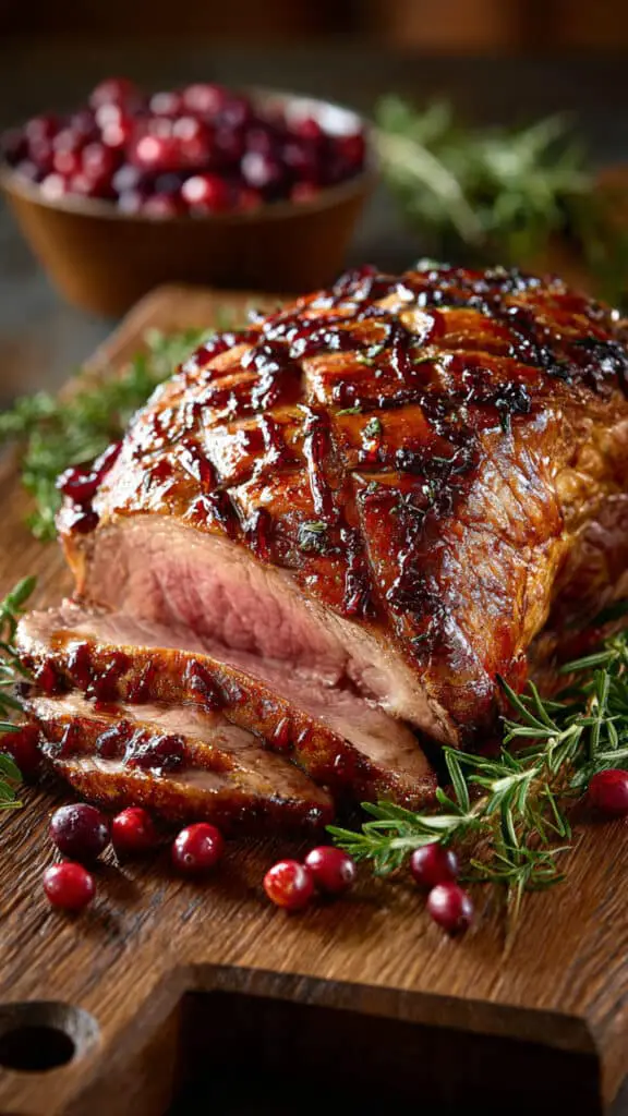 Ribeye Roast with Cranberry Balsamic Glaze