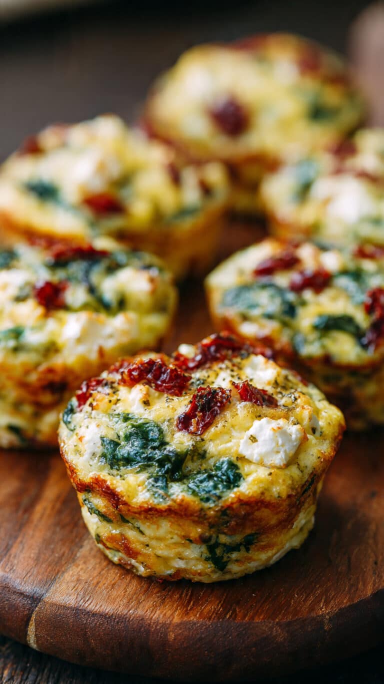 Savory Spinach, Feta, and Sun-Dried Tomato Egg Muffins for a Perfect Breakfast