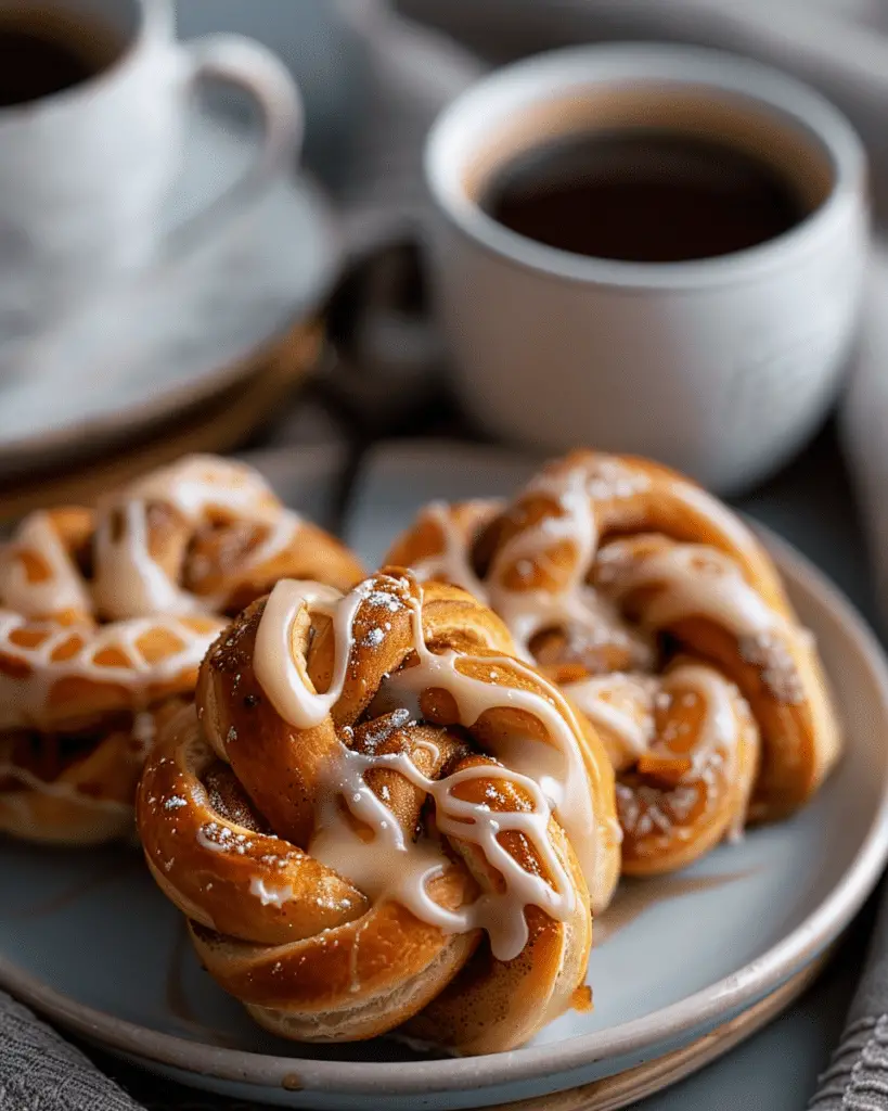 Cinnamon Knots with Coffee Icing