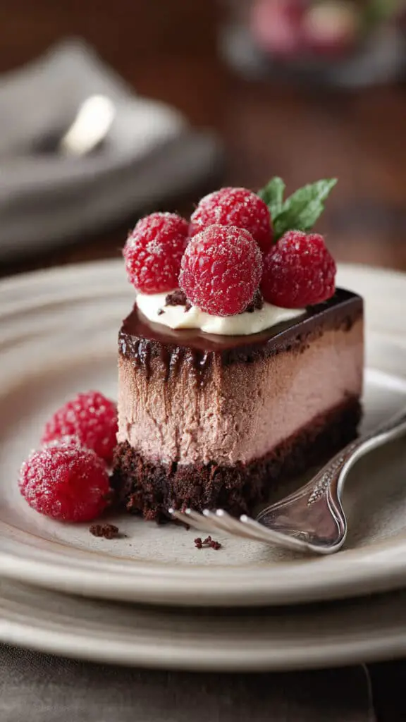 Dark Chocolate Raspberry Mousse Cake