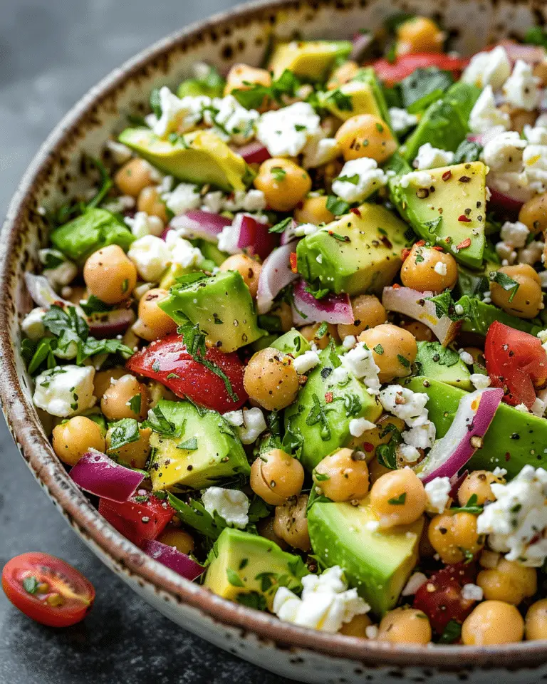 Chickpea Feta Avocado Salad