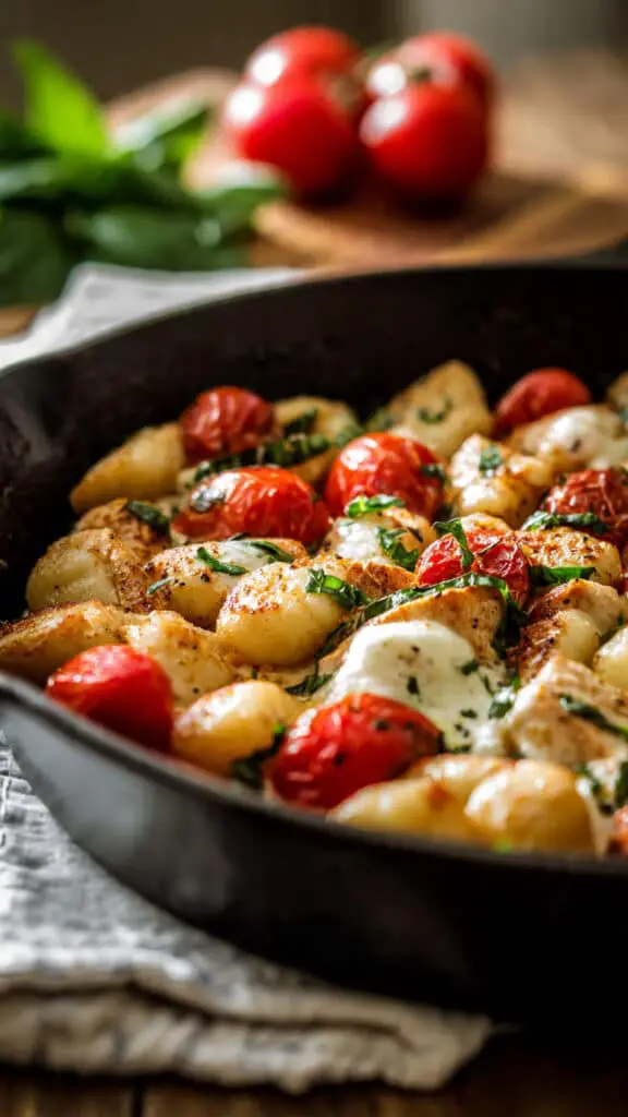 Caprese Chicken Gnocchi Skillet