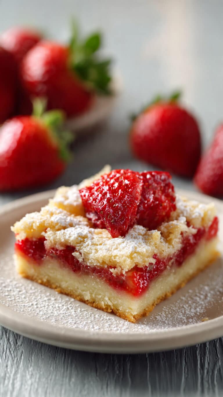 Easy Strawberry Shortcake Bars with Buttery Crust