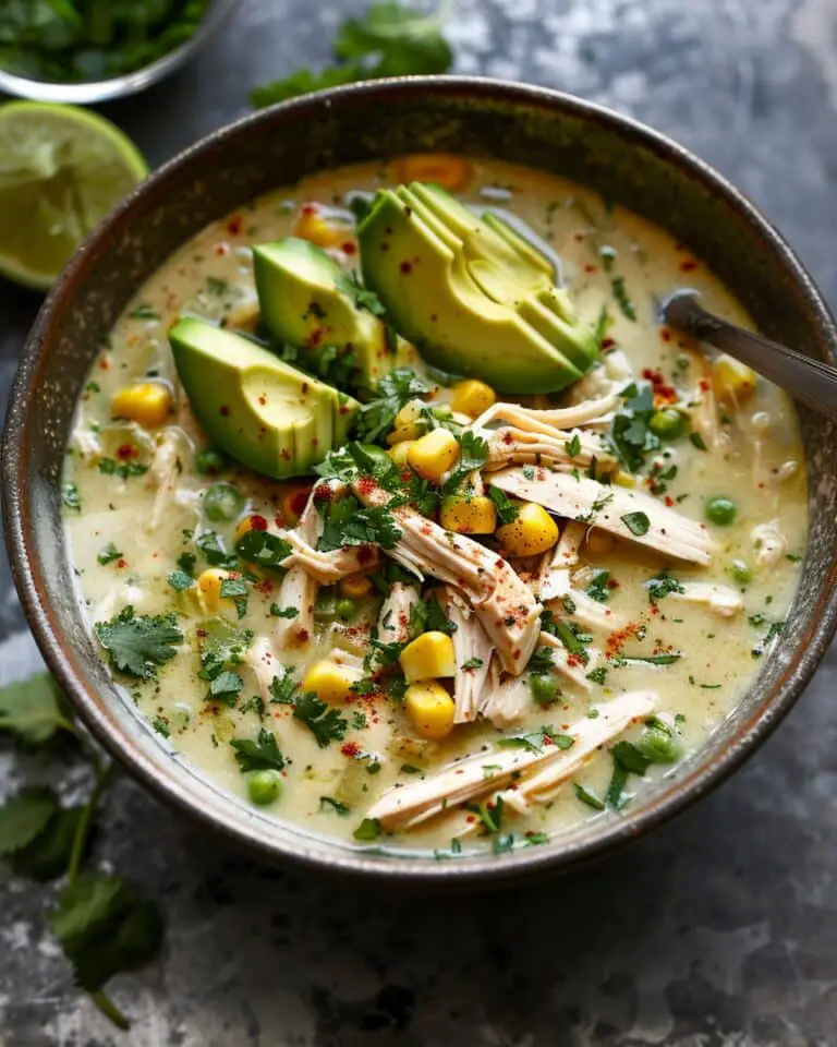 Creamy Green Chicken Chili with Corn
