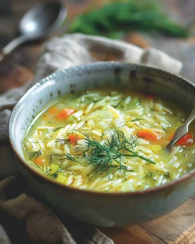 Irresistible Orzo, Leek and Dill Soup