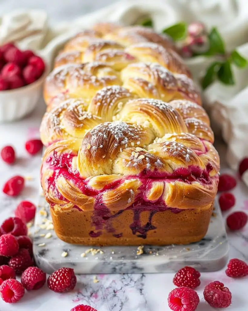 Raspberry Swirl Brioche Loaf