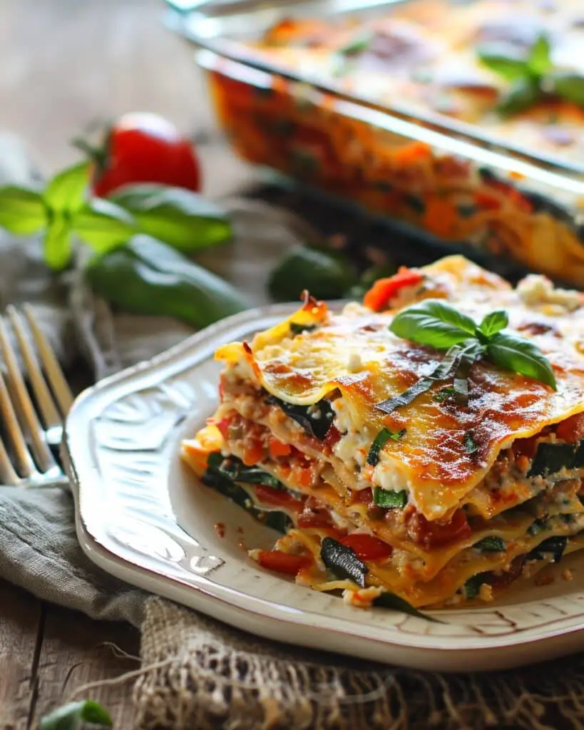 Layered Mediterranean Vegetable Lasagna with Creamy Ricotta