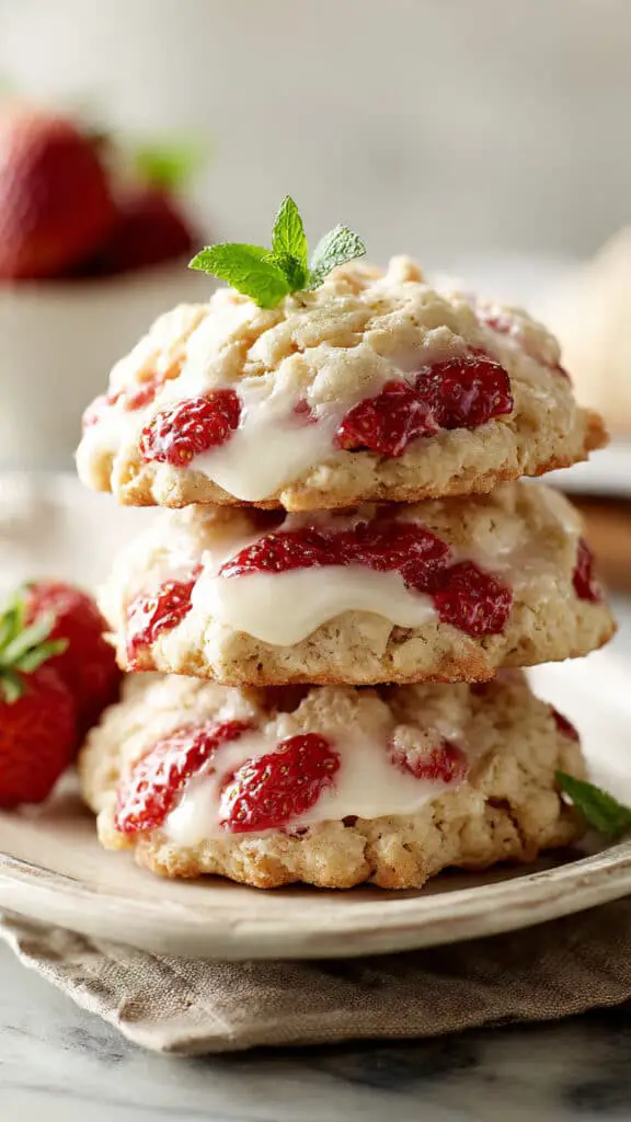 Soft Strawberry Shortcake Cookies