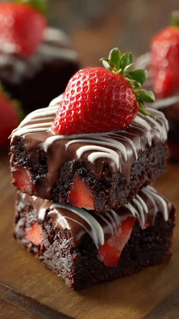 Chocolate Covered Strawberry Brownies