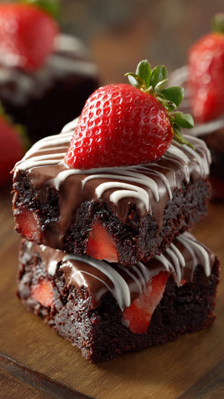 Chocolate Covered Strawberry Brownies