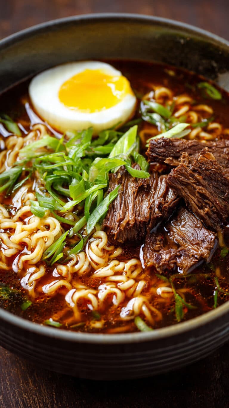 Slow Cooker Beef Ramen Noodles