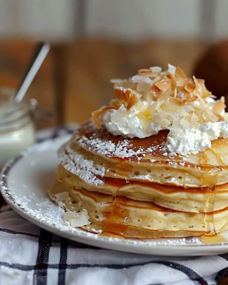 Sweet Coconut Cream Pancakes