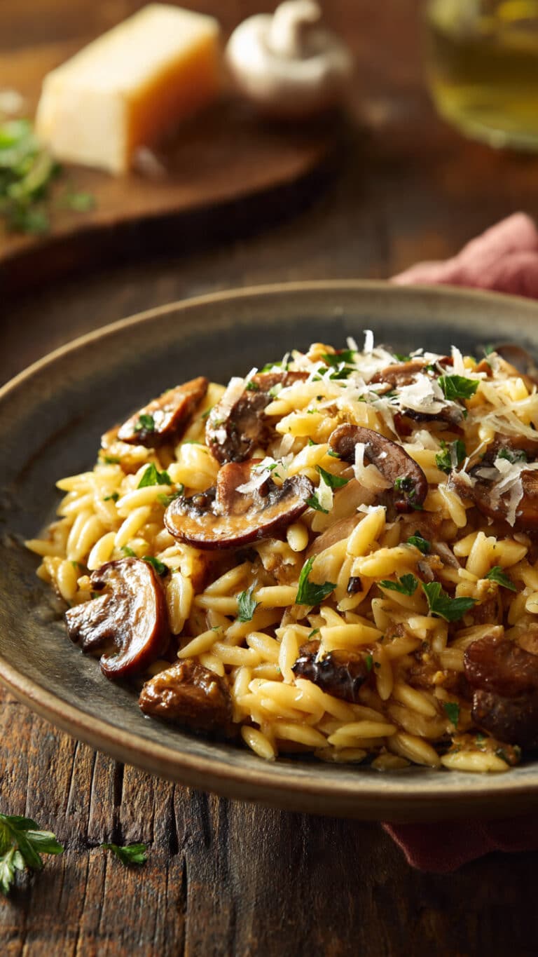 Savory Orzo with Mushrooms