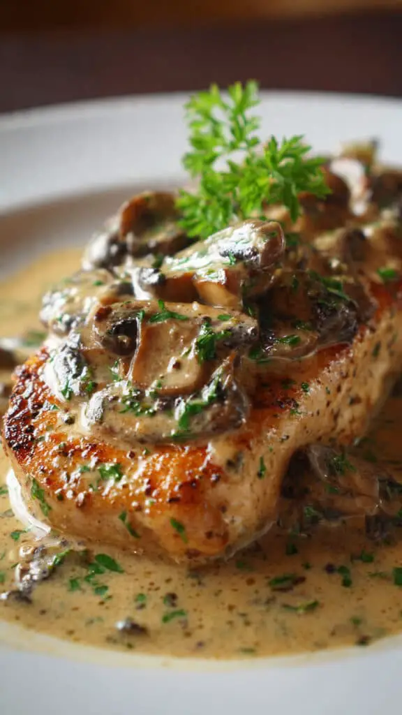 Chicken with Garlic Mushroom Sauce