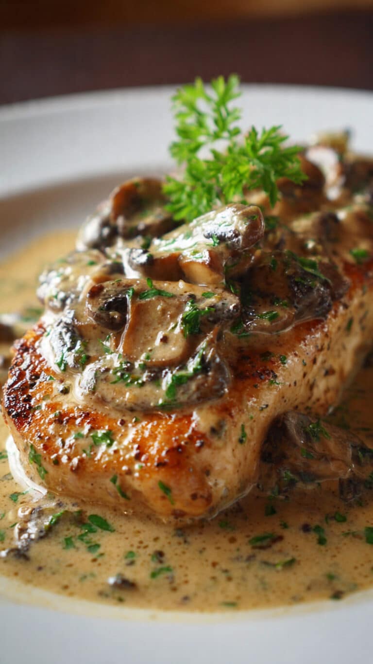 Chicken with Garlic Mushroom Sauce