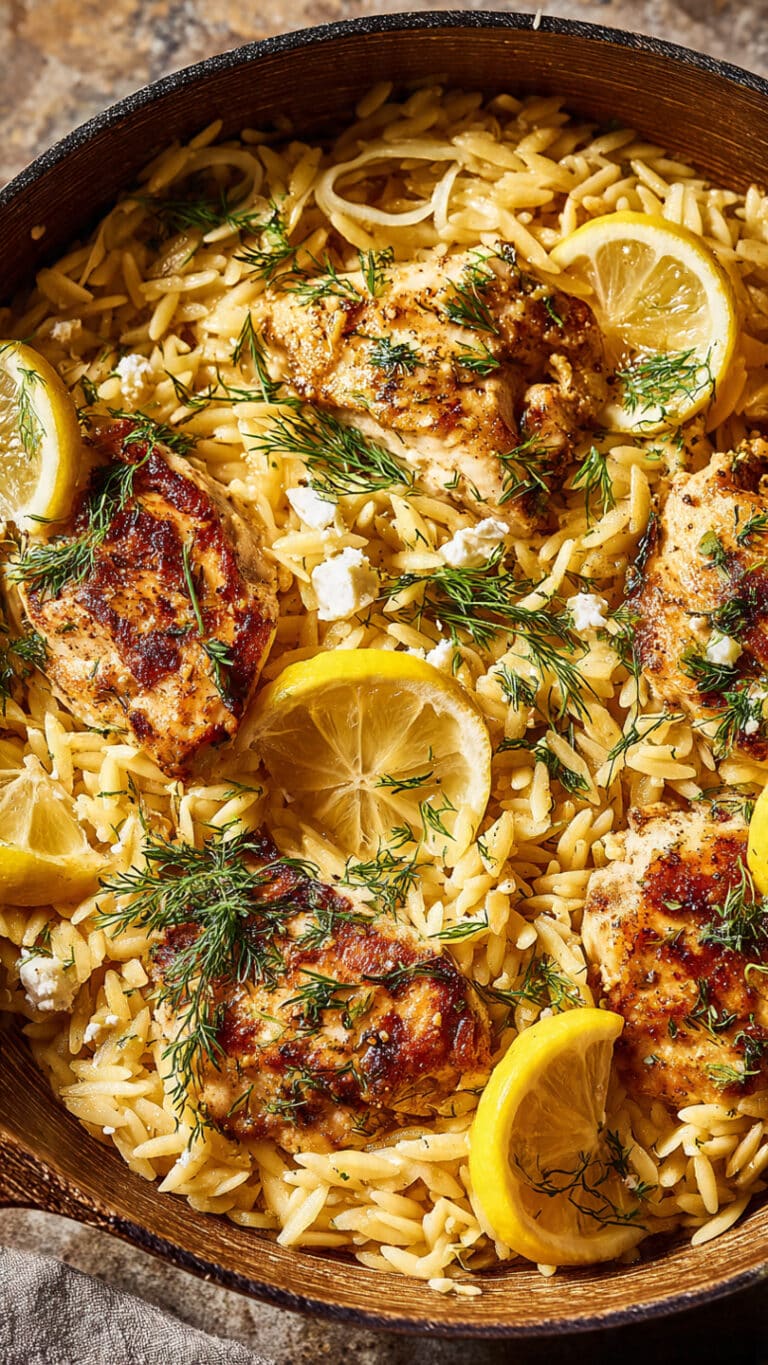 Lemon-Feta Chicken and Orzo