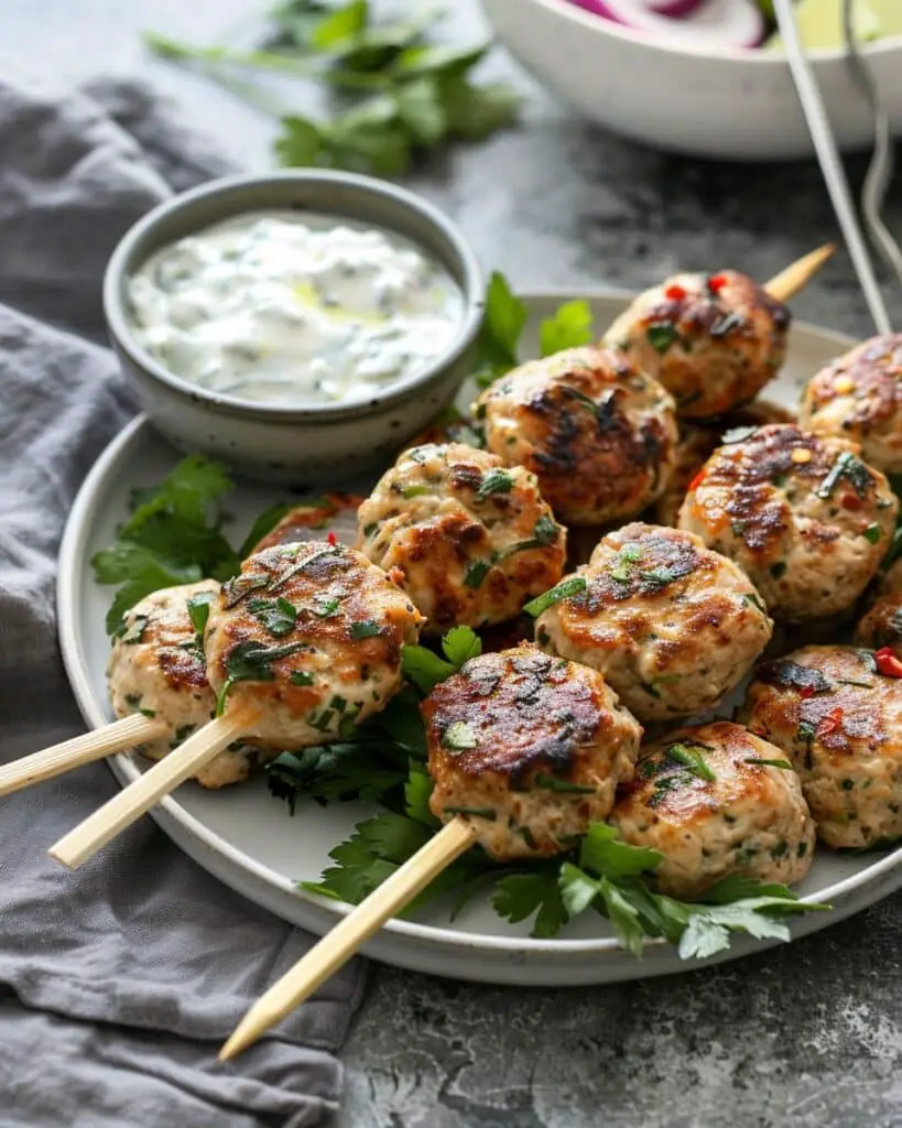 Irresistible Chicken Kofta with Creamy Garlic Yogurt Sauce