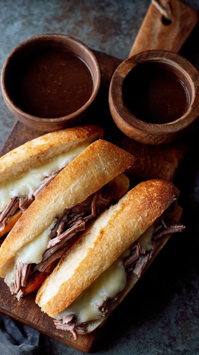 Crockpot French Dip Sandwiches
