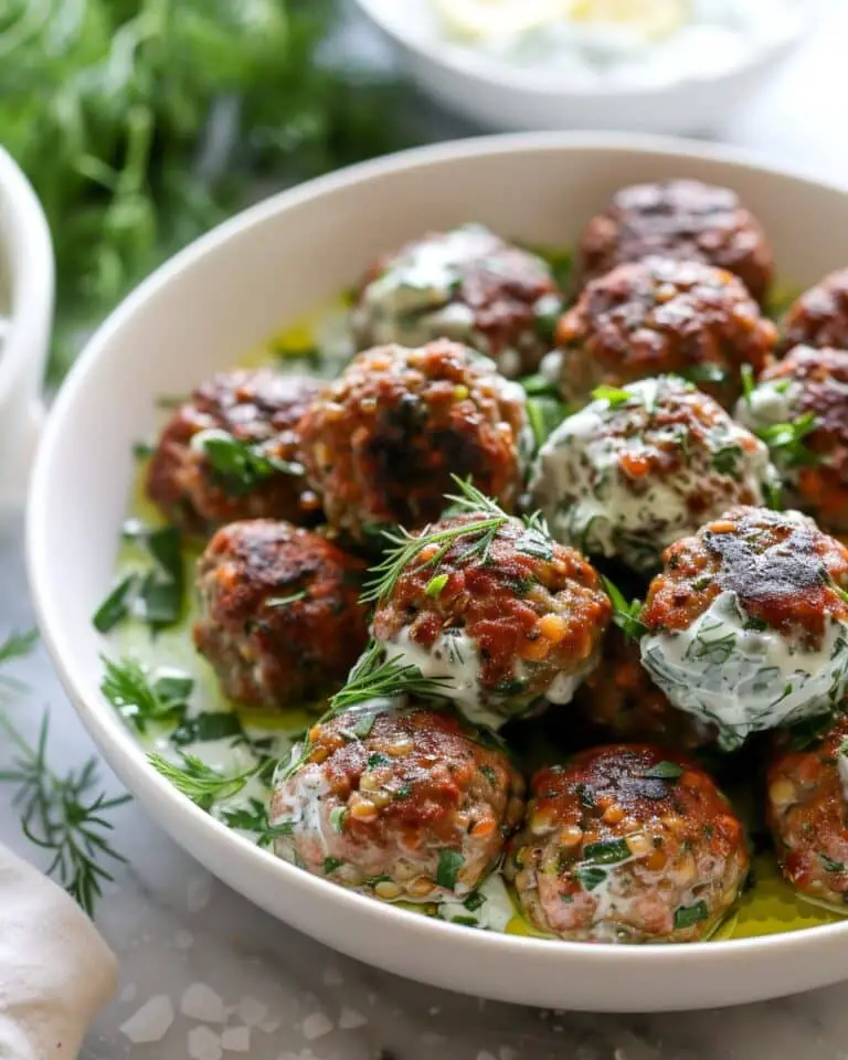 Irresistible Baked Greek Lentil Meatballs With Tzatziki