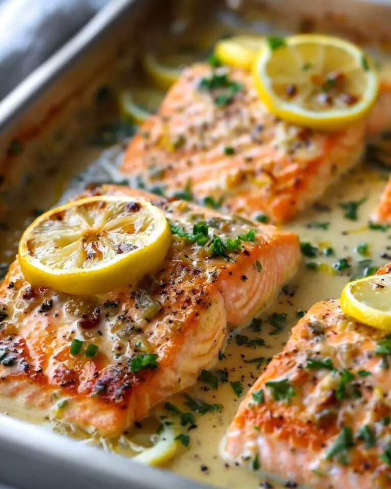 Creamy Lemon Garlic Salmon Piccata