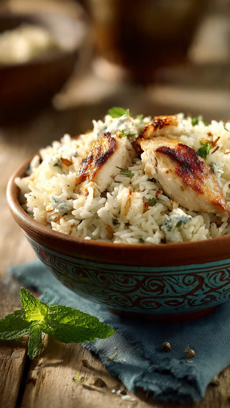 Dump-and-Bake Chicken Tzatziki Rice