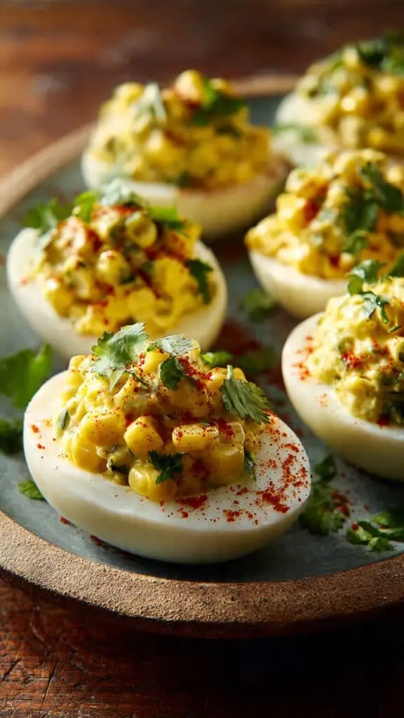 Mexican Street Corn Deviled Eggs