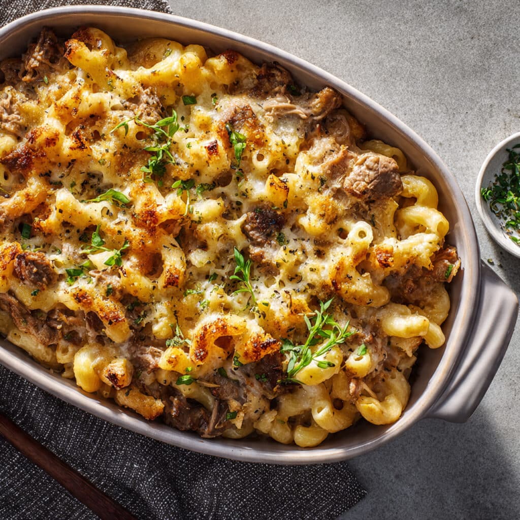 Easy High-Protein Philly Cheesesteak Mac