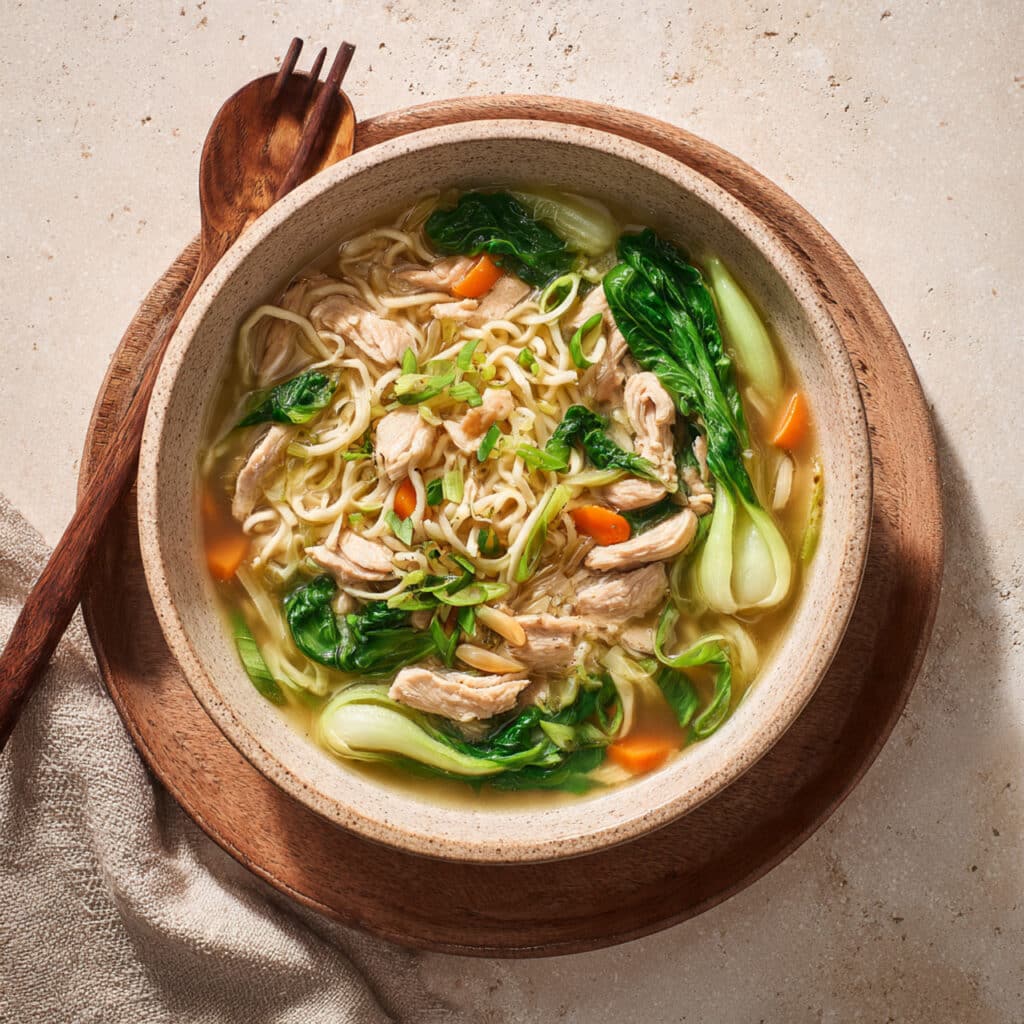 Classic Ginger Garlic Chicken Noodle Soup