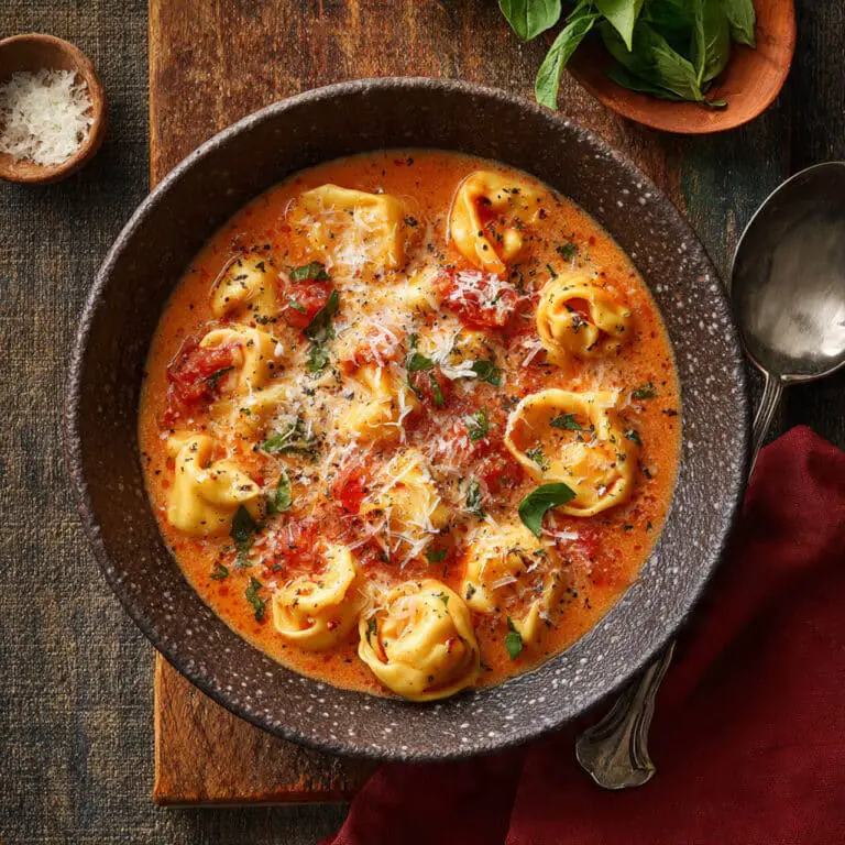 Parmesan Tomato Tortellini Soup
