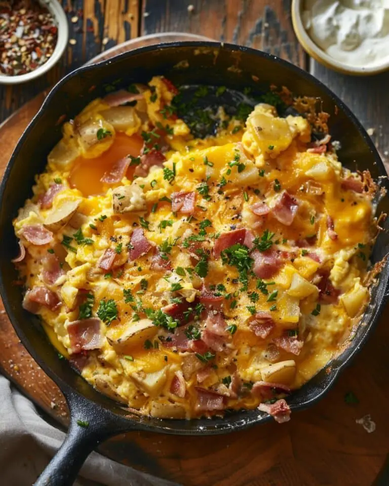 Cheesy Potato Egg Scramble