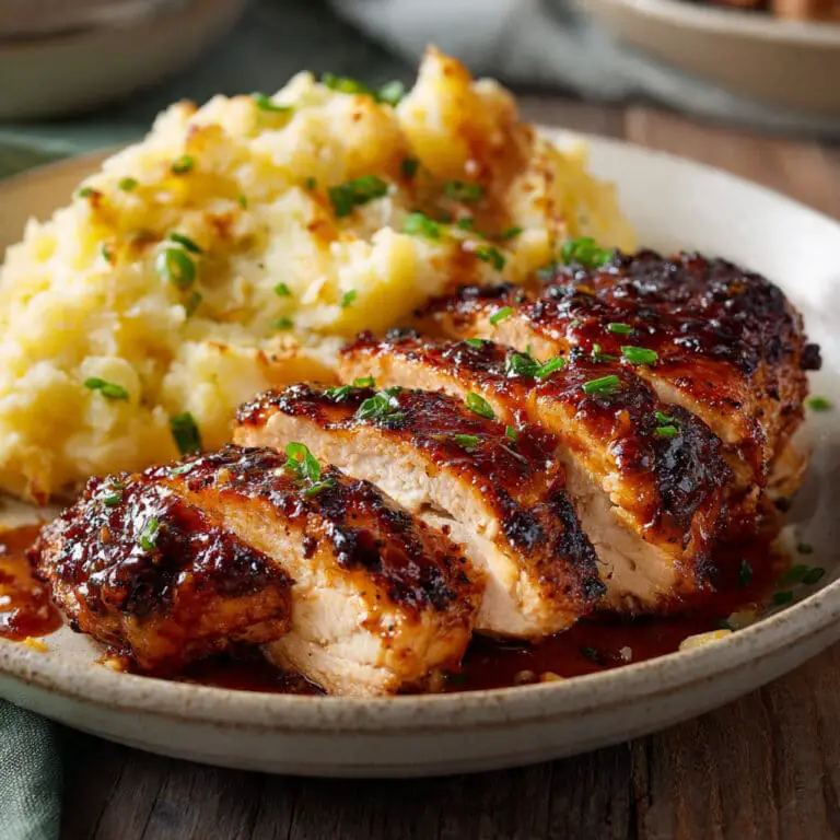 Crunchy Honey BBQ Chicken & Creamy Garlic Parmesan Potatoes