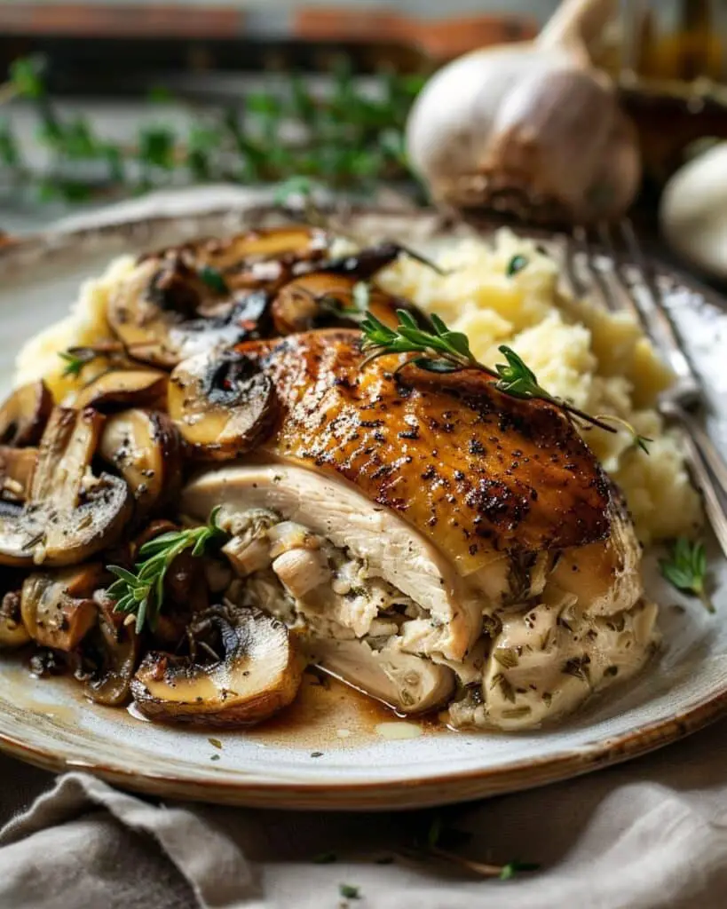 Healthy Mushroom Stuffed Chicken Breast