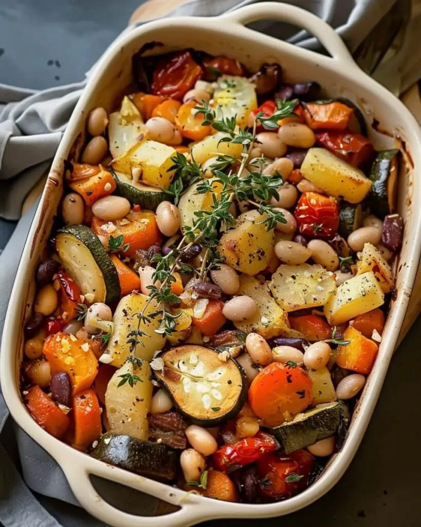 Rustic Roasted Vegetable Bake with Cannellini Beans
