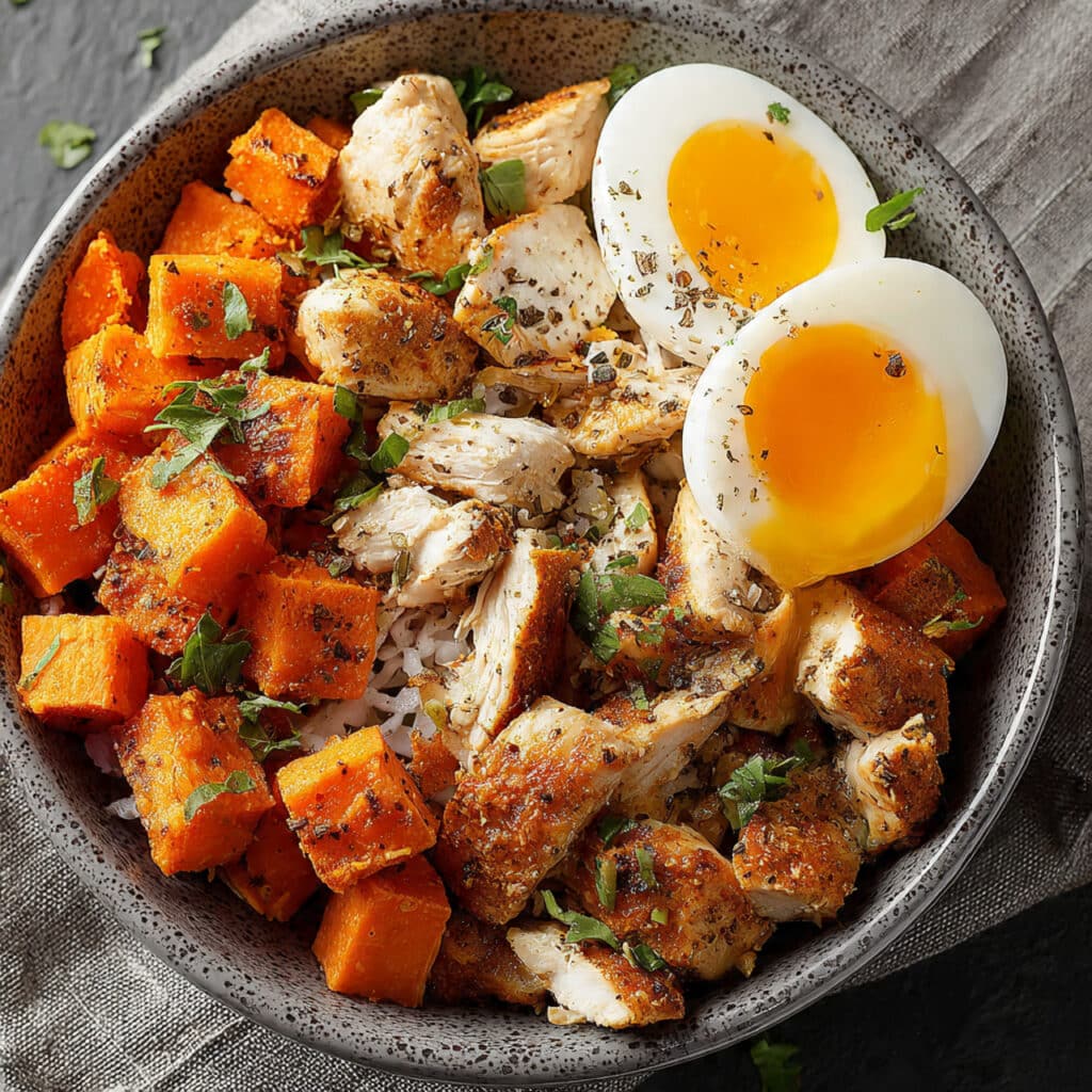 Easy & Healthy Chicken and Sweet Potato Bowls