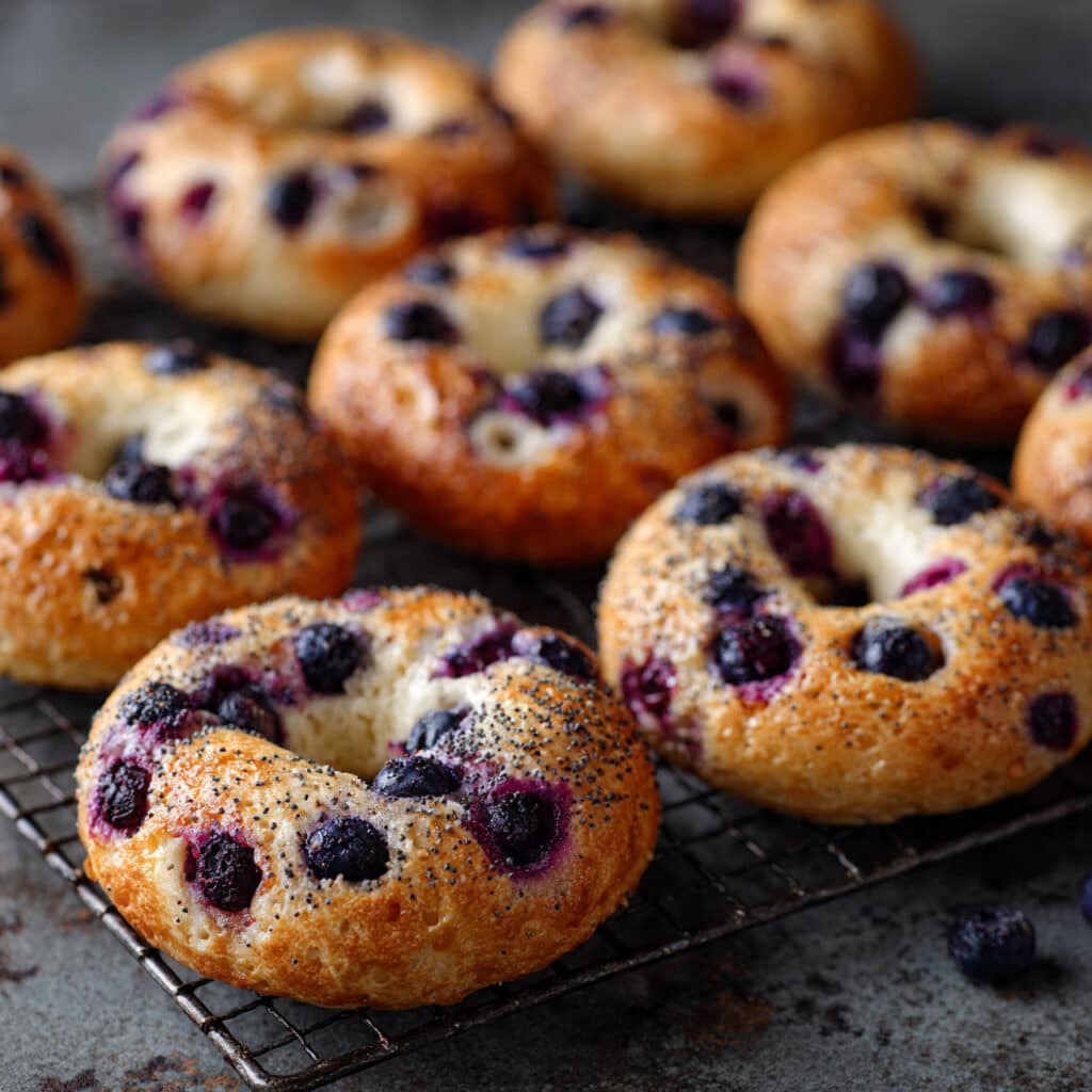 Homemade Blueberry Bagels