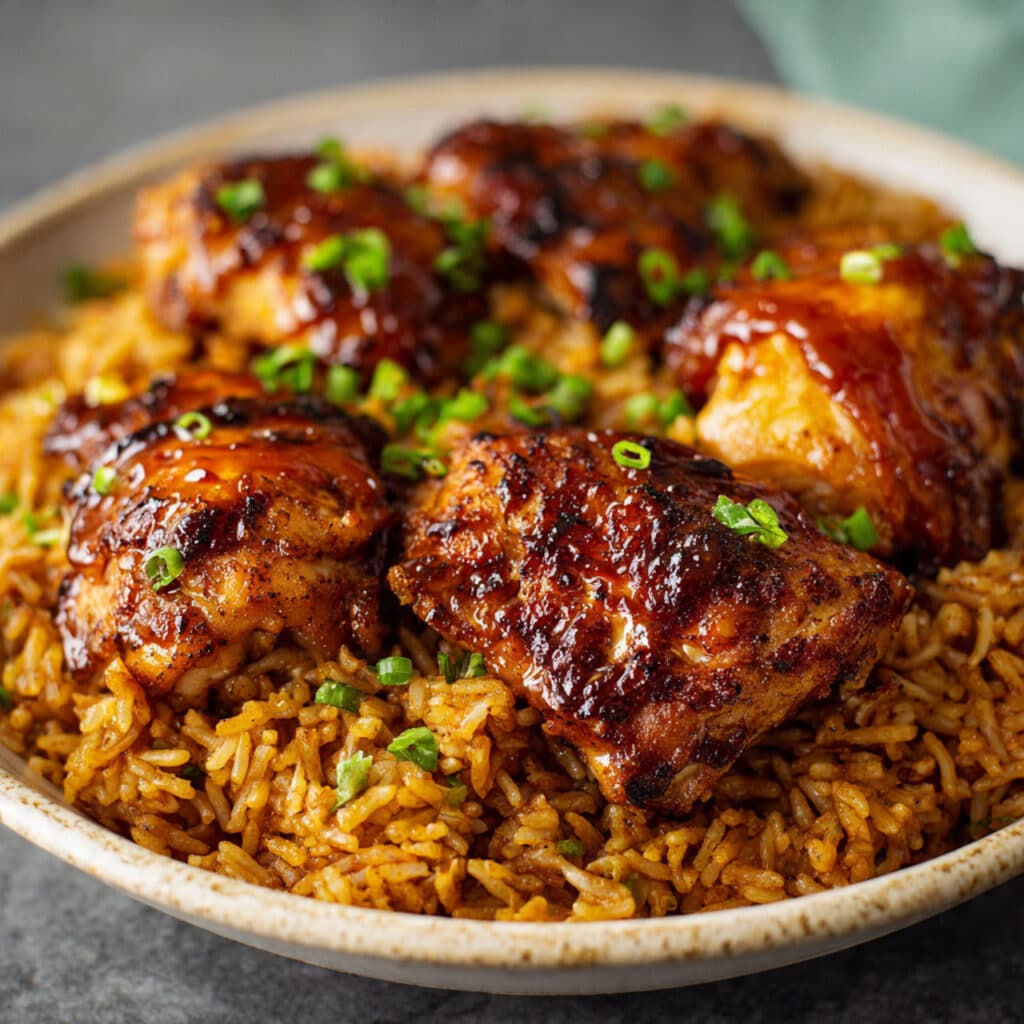 One-Pan Honey BBQ Chicken Rice