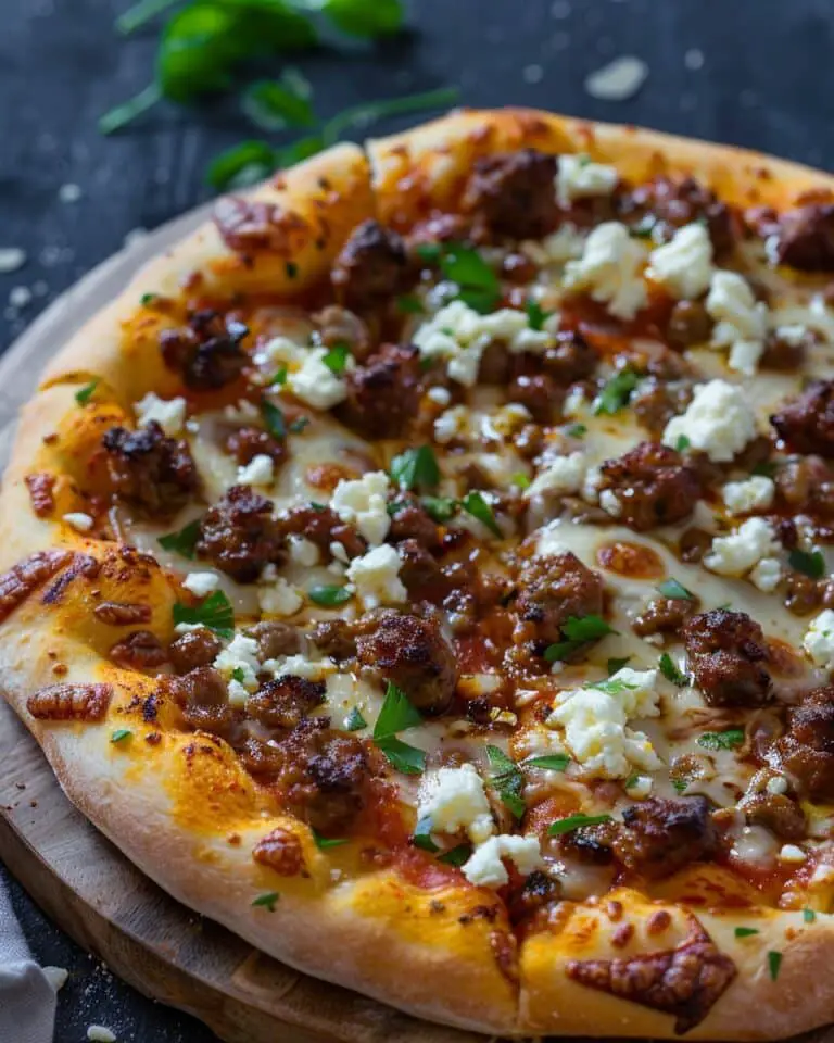 Sweet & Spicy Hot Sausage Feta Honey Pizza