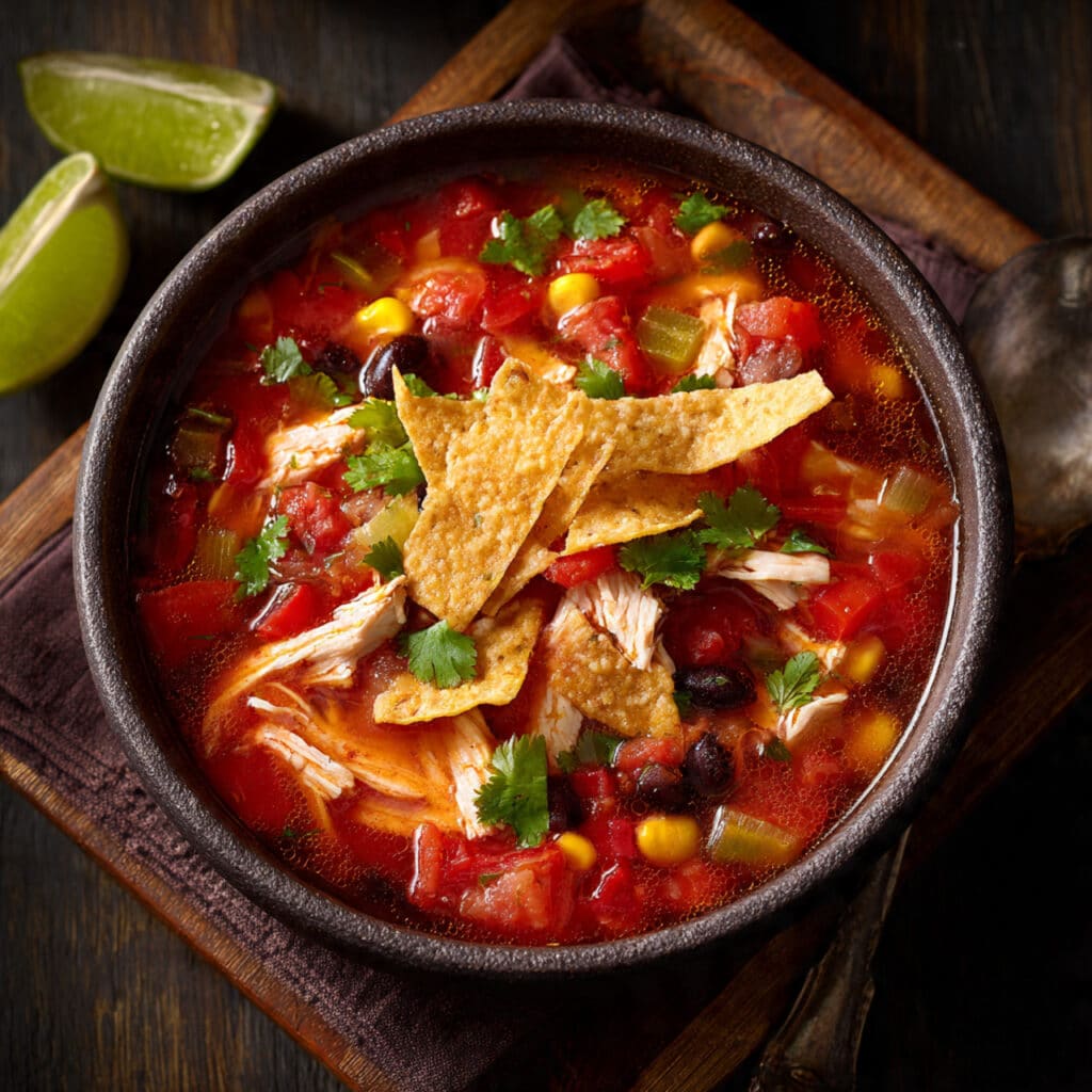 Velvety Chicken Tortilla Soup Delight