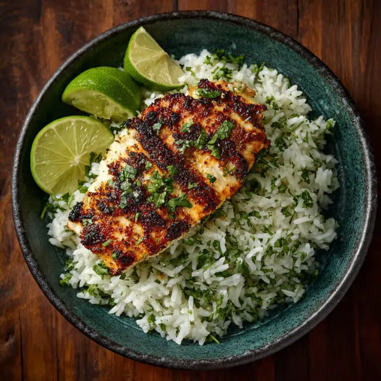Delicious Cilantro Lime Rice with Grilled Snapper