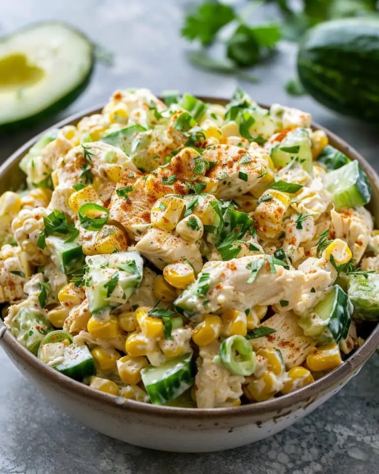 Street Corn Creamy Cucumber Chicken Salad