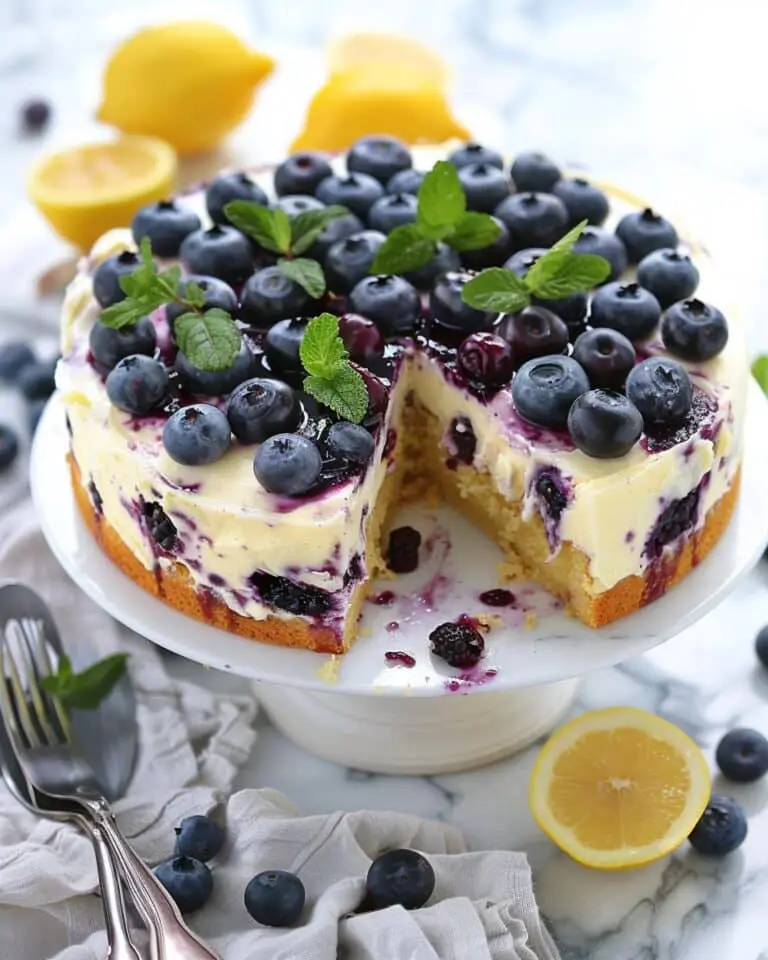 Lemon Blueberry Cream Cheese Cake