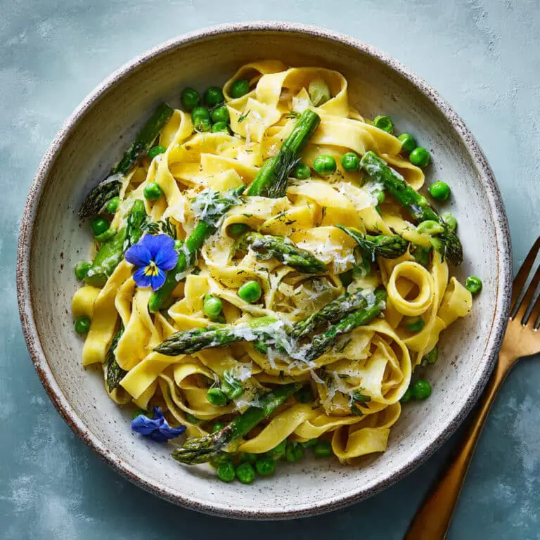 Tagliatelle with Asparagus & Peas