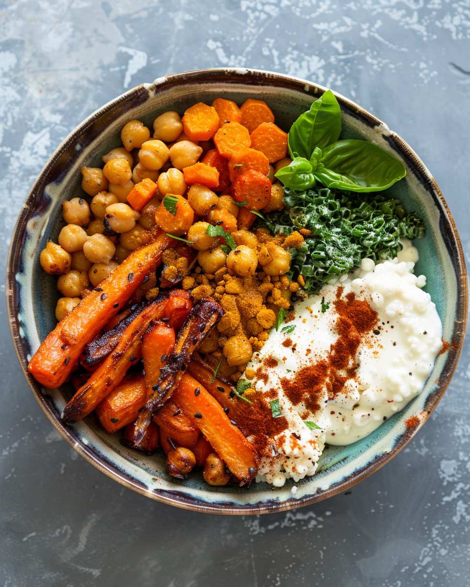 One-Pan Roasted Carrot and Chickpea Bowl