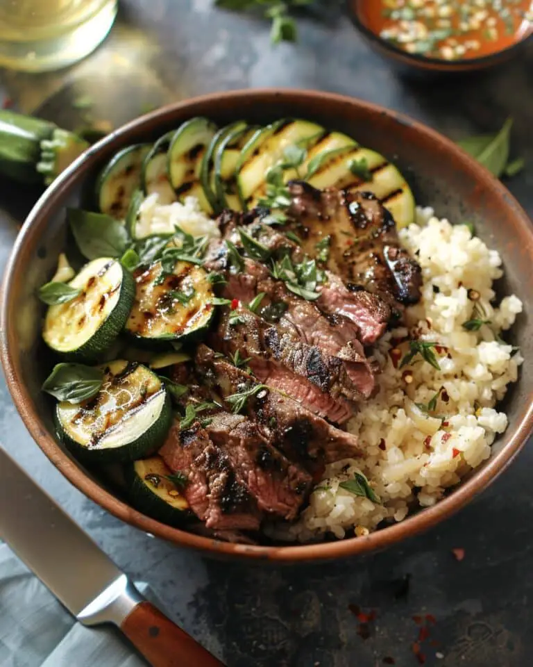 Cozy Grilled Steak Bowl with Zucchini